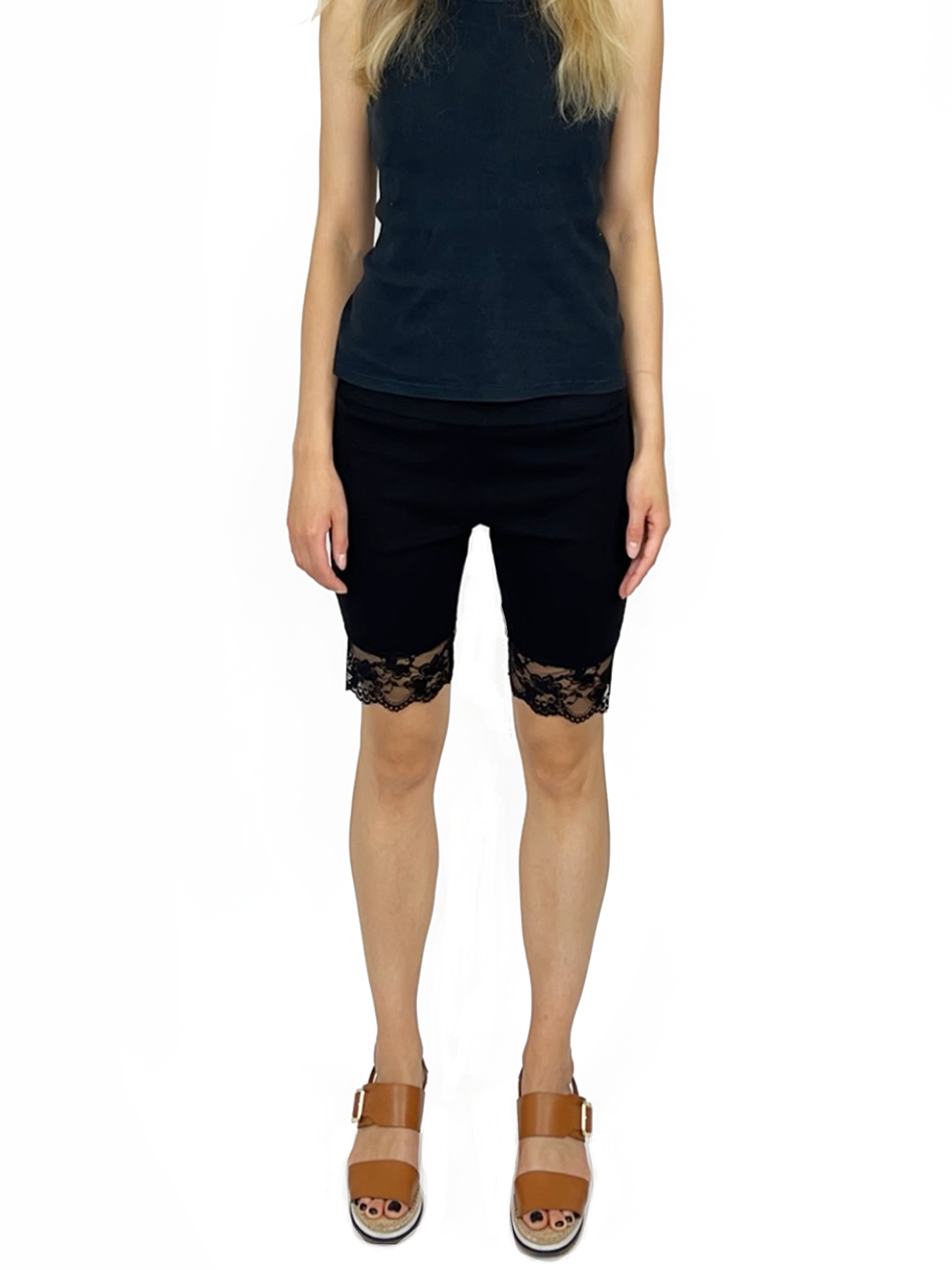 Sabrina Fitness & Lesiure Shorts Black with Lace