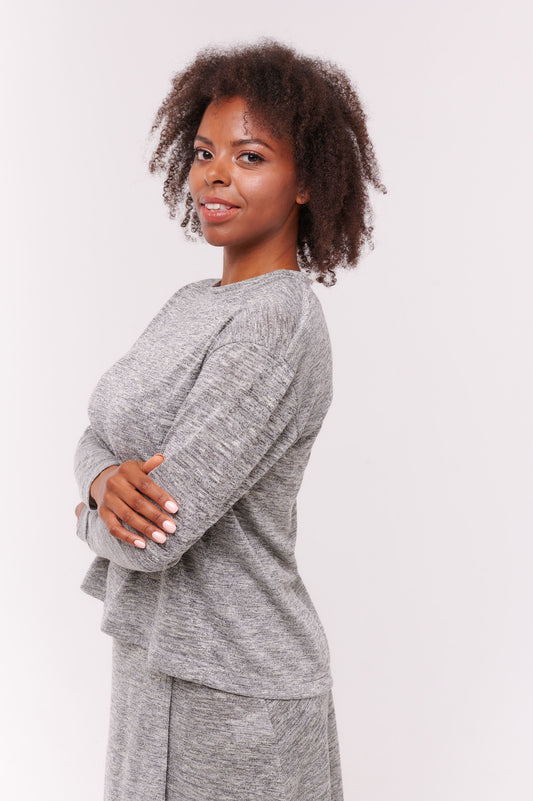 Loose Fitted Silver Top