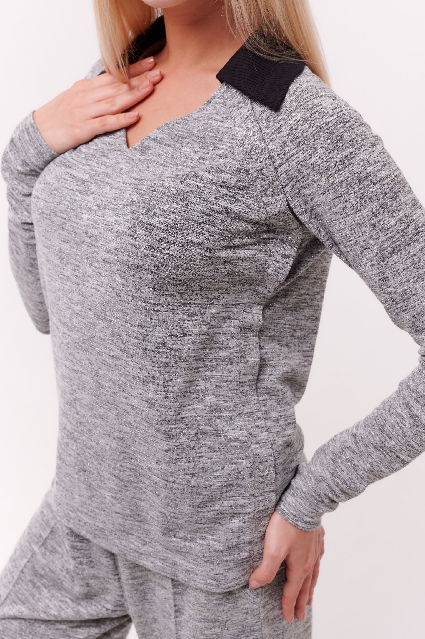 Charlotte Athleisure Charlotte Raglan Top Silver