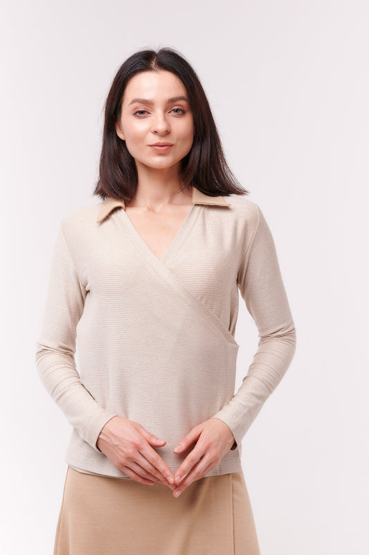 Sophia Wrap Top Cream