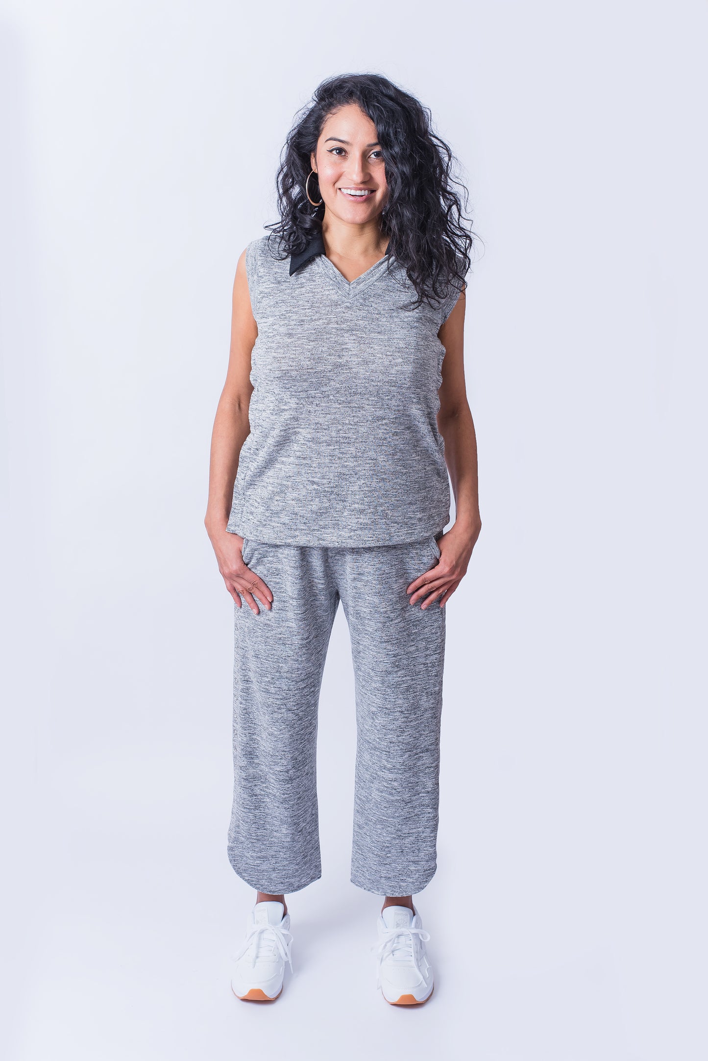 Olivia Post Surgical Recovery Top with Side Opening on Snaps Sleeveless Silver