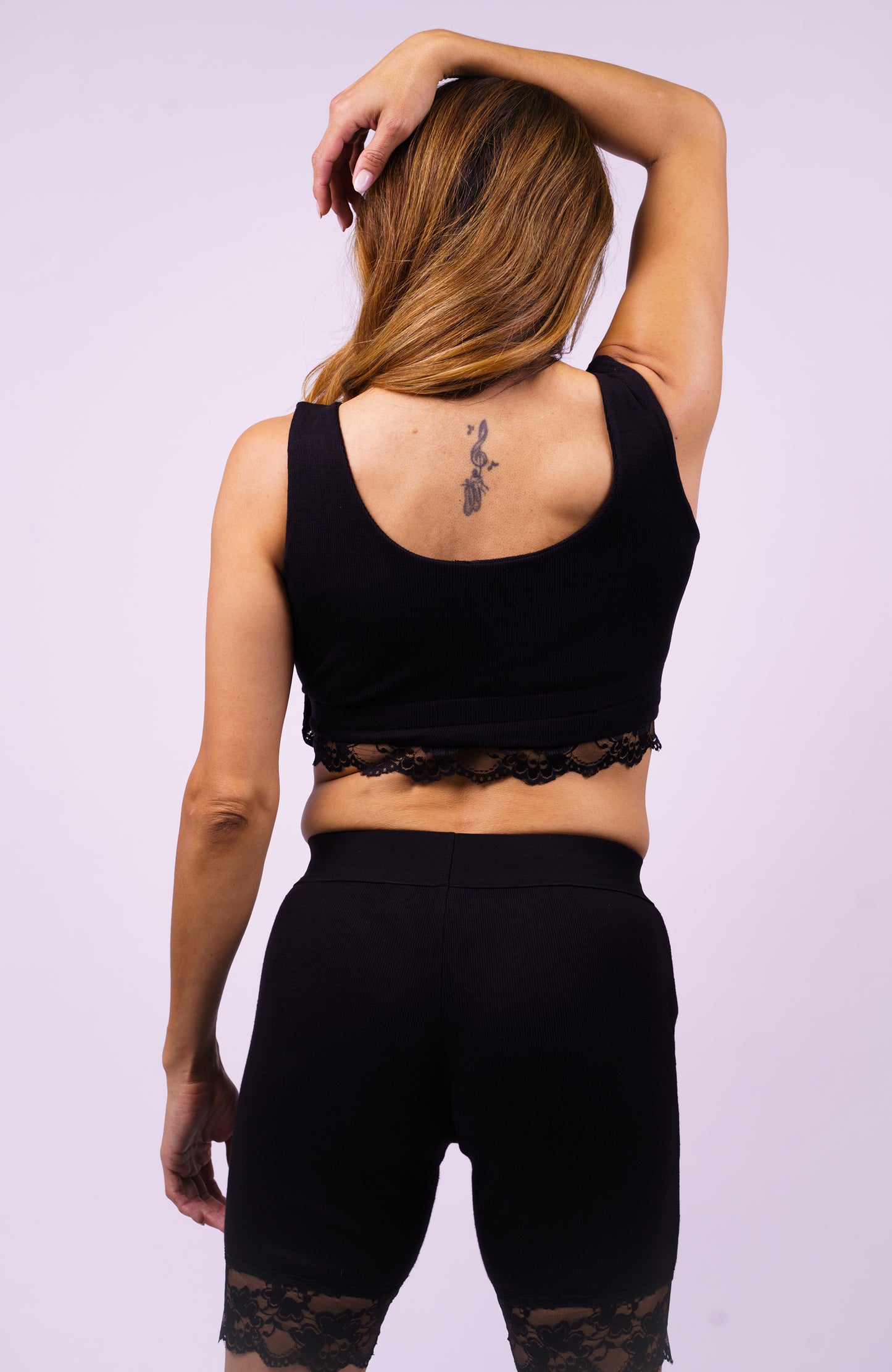 Sabrina Fitness & Lesiure Shorts Black with Lace