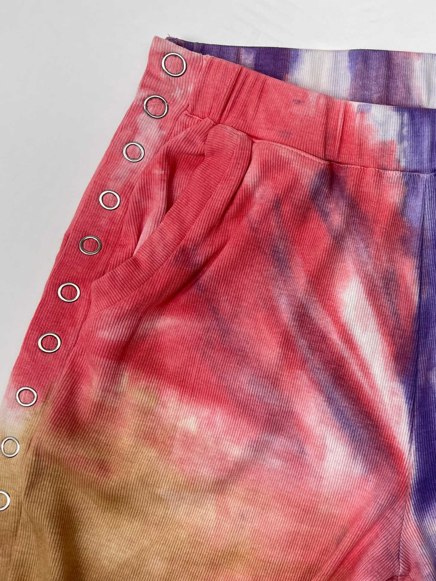 Tie-Dyed Full Side Seam Opening on Snaps Adaptive Pants