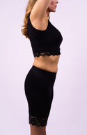 Wendy Wellness & Leisure Wrap Top Black with Lace